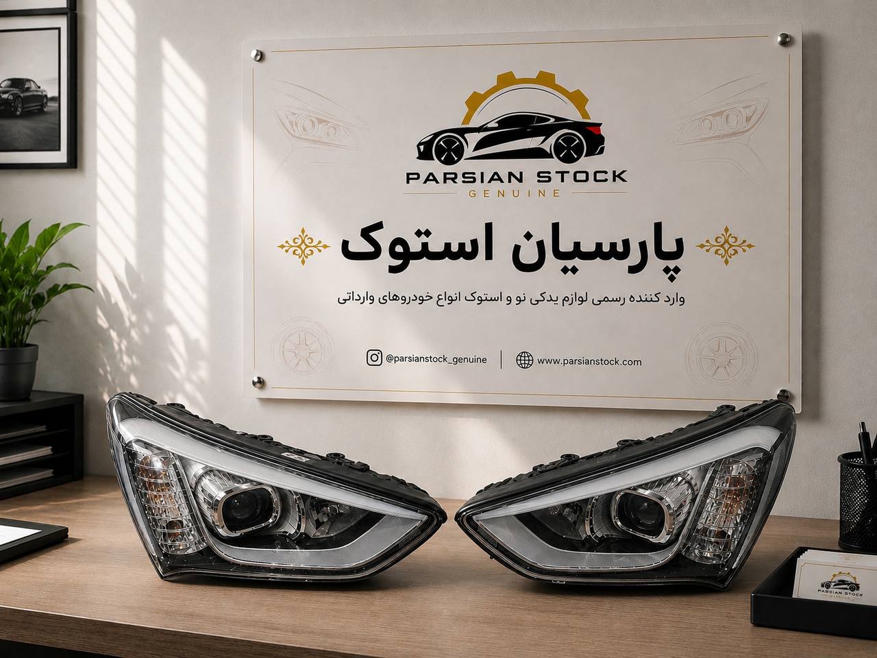 چراغ جلو سانتافه ۲۰۱۵ زنون استوک اورجینال